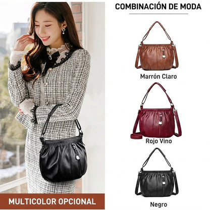 Bolso de mano con diseño arrugado